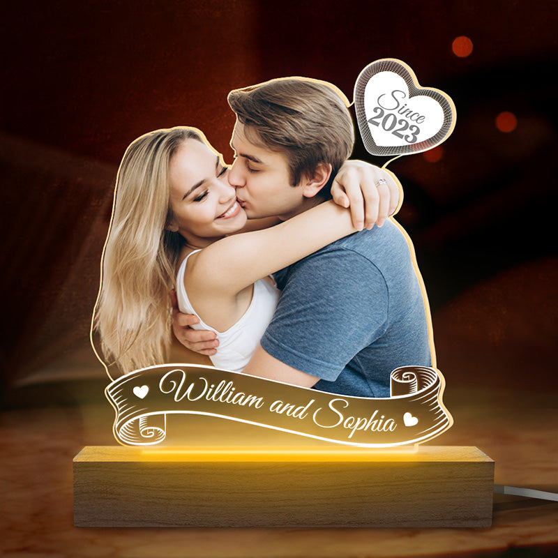 Photo personnalisée « Je t'aime toujours » – Couple personnalisé avec lumière LED 3D en forme personnalisée – Téléchargez une photo cadeau pour mari et femme, anniversaire