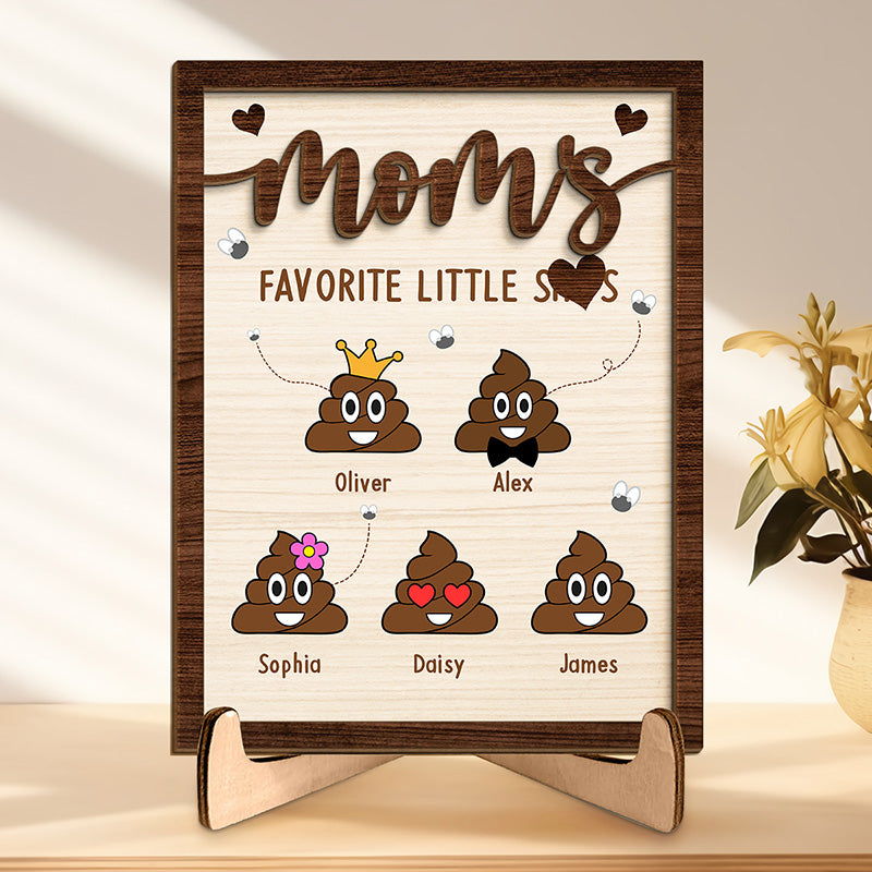 Je suis peut-être un peu caca - Plaque en bois personnalisée à 2 couches avec support - Cadeau de pendaison de crémaillère pour maman