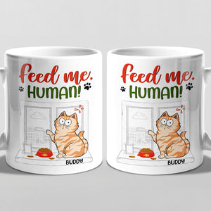 Tasse personnalisée « Nourrissez-moi » – Chat – Cadeau pour les propriétaires et les amoureux des animaux