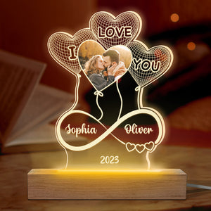 Photo personnalisée pour mon âme sœur – Lampe LED 3D personnalisée en forme de couple – Cadeau pour mari et femme, anniversaire