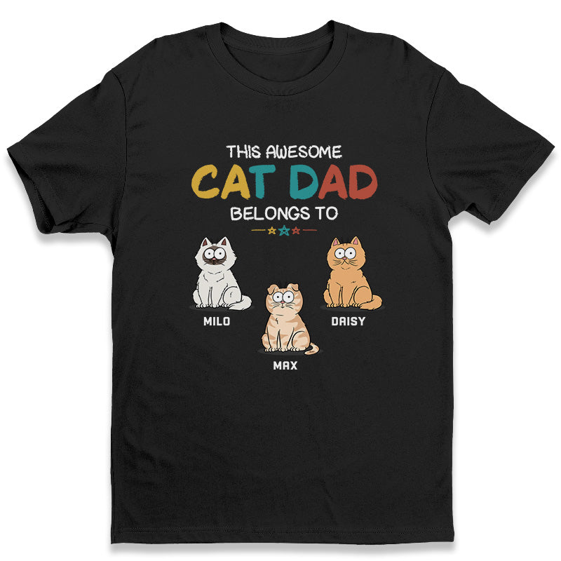 Ce papa chat génial appartient à - T-shirt unisexe personnalisé, sweat à capuche, sweat-shirt - Fête des pères, cadeau pour les propriétaires d'animaux, amoureux des animaux