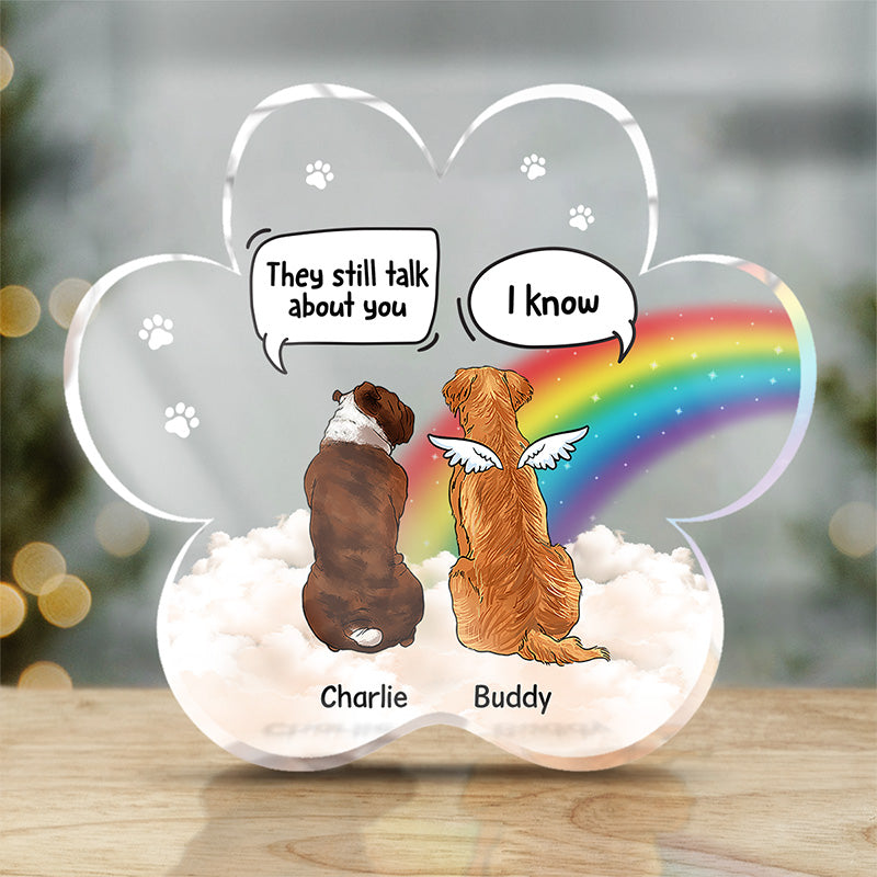 Plaque commémorative personnalisée en acrylique en forme de patte - Cadeau de condoléances, cadeau pour propriétaires d'animaux et amoureux des animaux