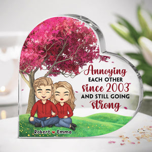 Tu es le seul que je veux ennuyer pour le reste de ma vie - Plaque acrylique personnalisée en forme de cœur pour couple - Cadeau pour mari et femme, anniversaire