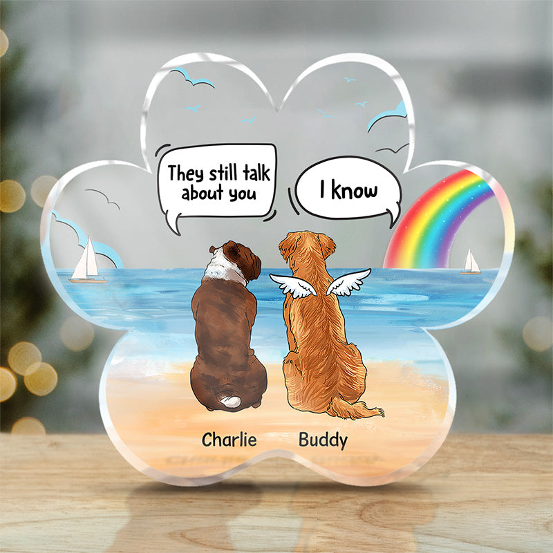 Laissez des empreintes de pattes dans notre cœur - Plaque commémorative personnalisée en acrylique en forme de patte - Cadeau de condoléances, cadeau pour propriétaires d'animaux et amoureux des animaux