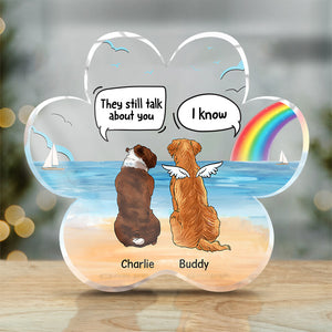 Laissez des empreintes de pattes dans notre cœur - Plaque commémorative personnalisée en acrylique en forme de patte - Cadeau de condoléances, cadeau pour propriétaires d'animaux et amoureux des animaux