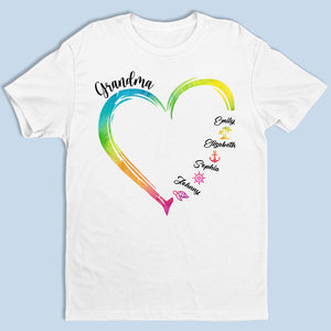 T-shirt, sweat à capuche et sweat-shirt unisexe personnalisé « Pour toujours dans le cœur de grand-mère » – Cadeau d'anniversaire pour maman et grand-mère