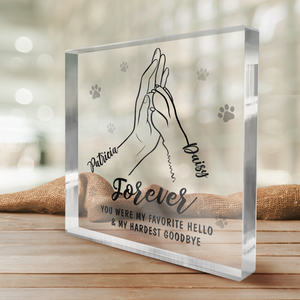 Dans mes heures les plus sombres, j'ai trouvé une patte - Plaque acrylique carrée personnalisée pour chien et chat - Cadeau pour propriétaires d'animaux et amoureux des animaux