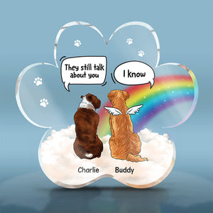 Plaque commémorative personnalisée en acrylique en forme de patte - Cadeau de condoléances, cadeau pour propriétaires d'animaux et amoureux des animaux