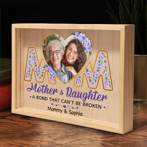 Cadre photo personnalisé, un lien indéfectible - Cadre photo personnalisé pour famille, boîte lumineuse - Cadeau pour maman
