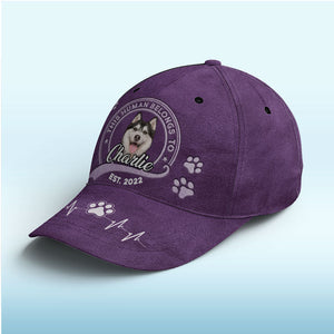 Le meilleur thérapeute a de la fourrure et quatre pattes bleu marine - Bonnet personnalisé pour chien, casquette classique à imprimé intégral - Nouveauté, cadeau pour propriétaires et amoureux des animaux
