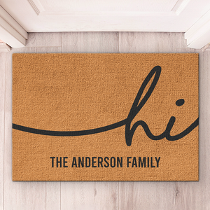 Bienvenue dans notre famille - Tapis décoratif personnalisé pour la famille - Cadeau pour les membres de la famille