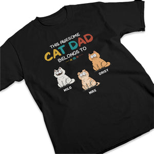 Ce papa chat génial appartient à - T-shirt unisexe personnalisé, sweat à capuche, sweat-shirt - Fête des pères, cadeau pour les propriétaires d'animaux, amoureux des animaux