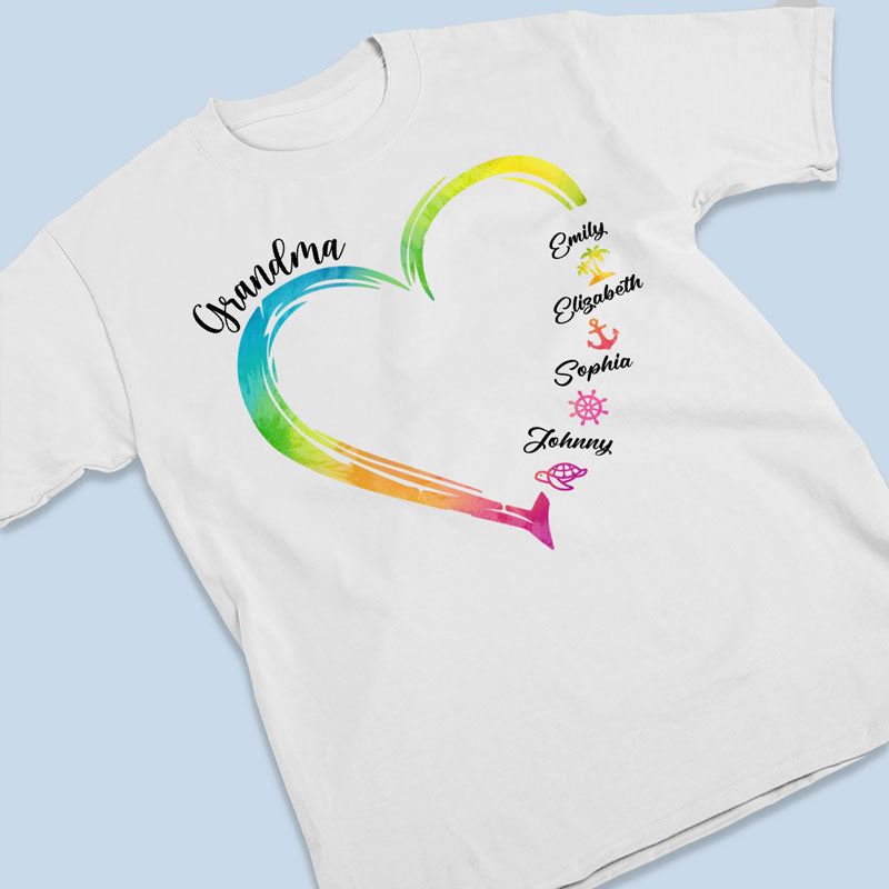 T-shirt, sweat à capuche et sweat-shirt unisexe personnalisé « Pour toujours dans le cœur de grand-mère » – Cadeau d'anniversaire pour maman et grand-mère