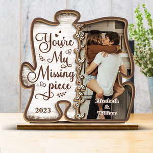 Photo personnalisée « T'aimer est facile » – Plaque en bois personnalisée à 2 couches avec support plat pour couple – Cadeau de pendaison de crémaillère, cadeau pour mari et femme, anniversaire