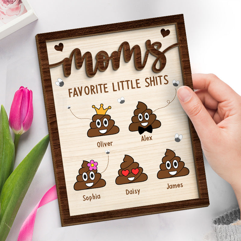 Je suis peut-être un peu caca - Plaque en bois personnalisée à 2 couches avec support - Cadeau de pendaison de crémaillère pour maman