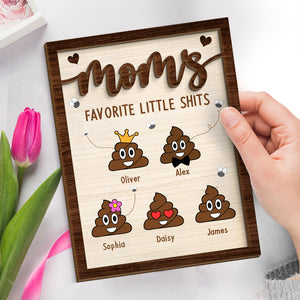 Je suis peut-être un peu caca - Plaque en bois personnalisée à 2 couches avec support - Cadeau de pendaison de crémaillère pour maman