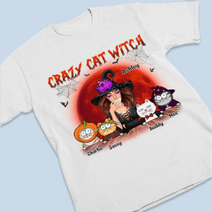 T-shirt, sweat à capuche et sweat-shirt unisexe personnalisé « Chat Sorcière Fou » - Cadeau d'Halloween pour les sorcières, vous-même, les propriétaires d'animaux et les amoureux des animaux.