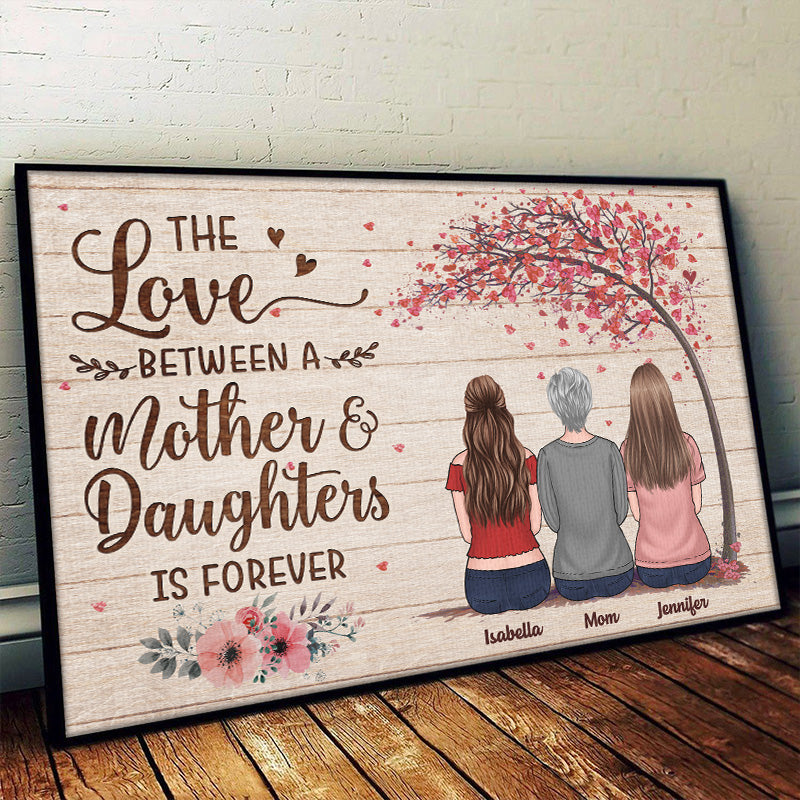 Mère et fils, unis pour toujours - Affiche horizontale personnalisée pour la famille - Cadeau d'anniversaire pour maman