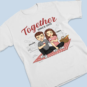 Heureux de s'ennuyer mutuellement depuis - T-shirt, sweat à capuche et sweat-shirt unisexe personnalisé pour couple - Cadeau pour mari et femme, anniversaire
