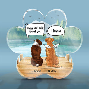 Laissez des empreintes de pattes dans notre cœur - Plaque commémorative personnalisée en acrylique en forme de patte - Cadeau de condoléances, cadeau pour propriétaires d'animaux et amoureux des animaux