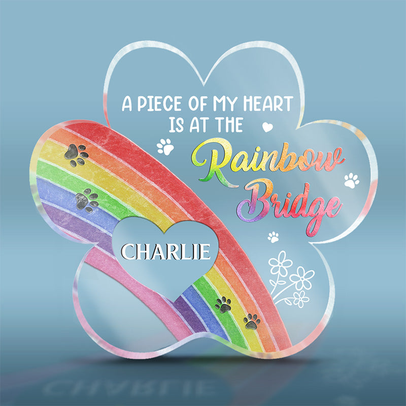 Nous nous reverrons - Plaque commémorative personnalisée en acrylique en forme de patte - Cadeau de condoléances, cadeau pour propriétaires d'animaux de compagnie, amoureux des animaux