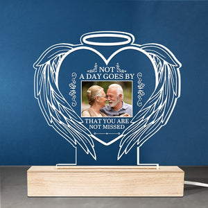 Custom Photo Although You Cannot See Us We Are Always With You - Memorial Personalized Custom Heart Shaped 3D LED Light - Sympathy Gift For Family Members