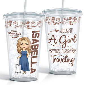 Travel Far Enough, You Meet Yourself - Travel Personalized Custom Clear Acrylic Tumbler - Gift For Travel Lovers