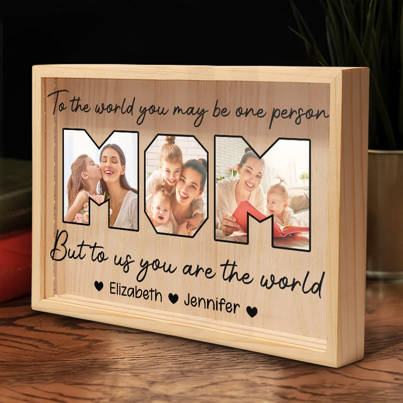 Photo personnalisée « Tu es tout pour nous » - Cadre photo personnalisé avec boîte lumineuse - Cadeau d'anniversaire pour maman