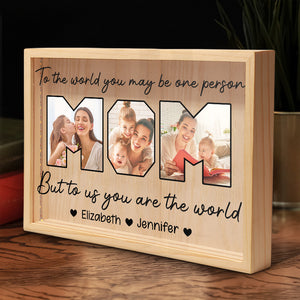 Photo personnalisée « Tu es tout pour nous » - Cadre photo personnalisé avec boîte lumineuse - Cadeau d'anniversaire pour maman