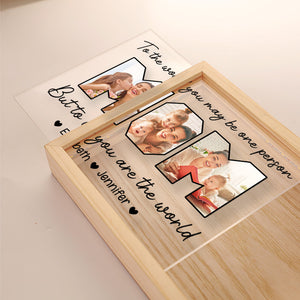 Photo personnalisée « Tu es tout pour nous » - Cadre photo personnalisé avec boîte lumineuse - Cadeau d'anniversaire pour maman