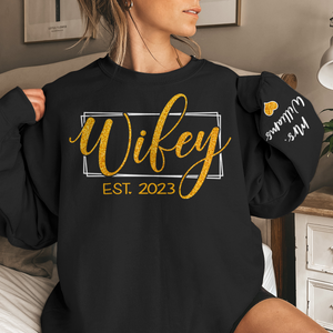 Le début de l'éternité - Sweat-shirt unisexe personnalisé avec motif sur la manche - Cadeau pour mari et femme, anniversaire