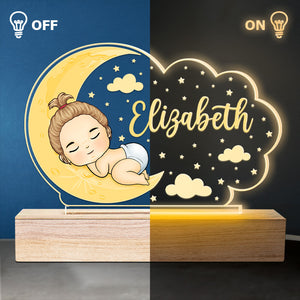 Dors bien bébé - Lampe LED 3D personnalisée en forme de cœur pour la famille - Cadeau pour la fête des mères, la baby shower ou la première maman