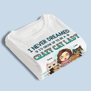 Heureux d'être une dame aux chats - T-shirt unisexe personnalisé, sweat à capuche, sweat-shirt - Cadeau pour les propriétaires et les amoureux des animaux