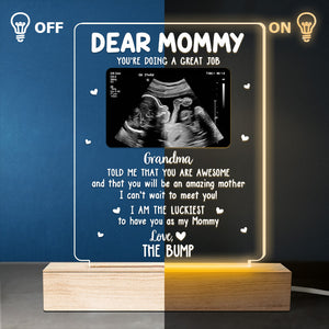 Photo personnalisée « J'ai hâte de te rencontrer » - Lumière LED 3D rectangulaire personnalisée pour la famille - Cadeau pour la fête des mères, la baby shower, la première maman