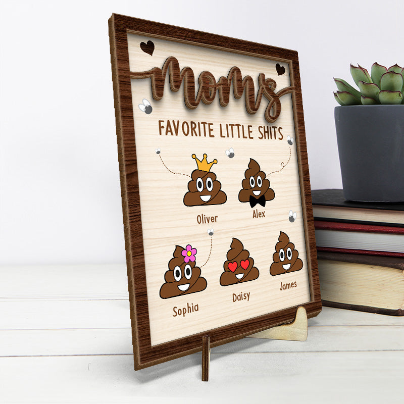 Je suis peut-être un peu caca - Plaque en bois personnalisée à 2 couches avec support - Cadeau de pendaison de crémaillère pour maman