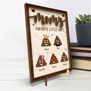 Je suis peut-être un peu caca - Plaque en bois personnalisée à 2 couches avec support - Cadeau de pendaison de crémaillère pour maman