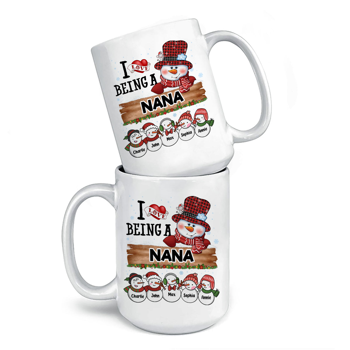 Heureux d'être appelé grand-mère - Tasse personnalisée familiale - Cadeau de Noël pour grand-mère