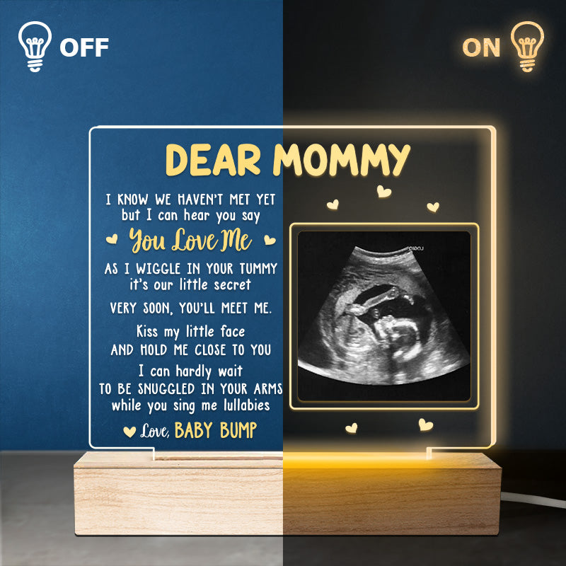 Photo personnalisée très bientôt, tu me rencontreras - Lumière LED 3D rectangulaire personnalisée en famille - Cadeau de fête des mères, de baby shower, pour première maman