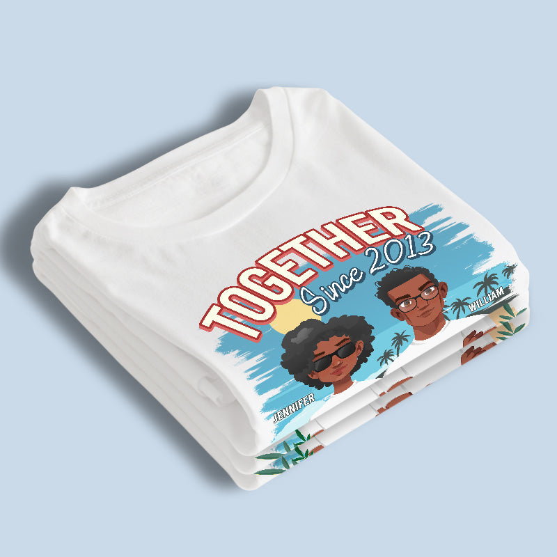 Ensemble depuis - T-shirt, sweat à capuche, sweat-shirt unisexe personnalisé pour couple - Vacances d'été, cadeau pour mari et femme, anniversaire