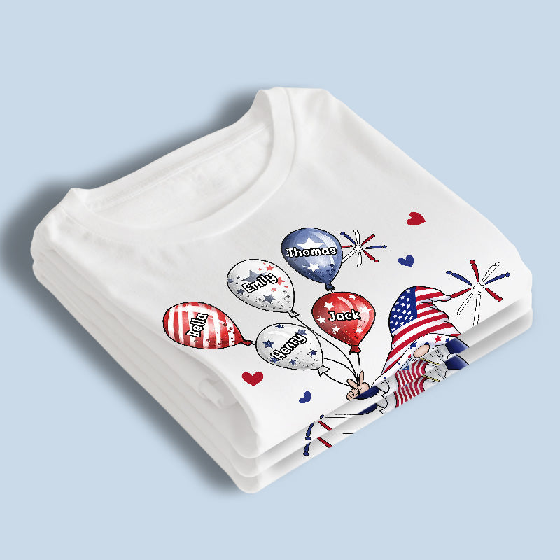 July Brings Joy And Happiness, Nana - Family Personalized Custom Unisex Patriotic T-shirt, Hoodie, Sweatshirt - Independence Day, 4th Of July, Birthday Gift For Grandma