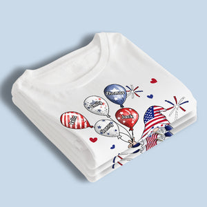 July Brings Joy And Happiness, Nana - Family Personalized Custom Unisex Patriotic T-shirt, Hoodie, Sweatshirt - Independence Day, 4th Of July, Birthday Gift For Grandma