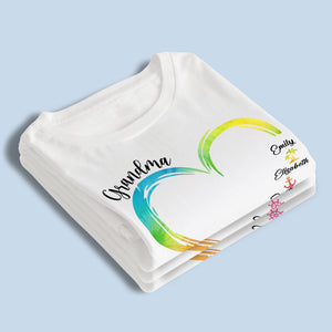T-shirt, sweat à capuche et sweat-shirt unisexe personnalisé « Pour toujours dans le cœur de grand-mère » – Cadeau d'anniversaire pour maman et grand-mère