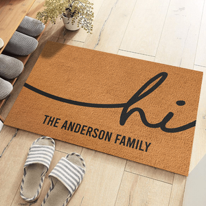 Bienvenue dans notre famille - Tapis décoratif personnalisé pour la famille - Cadeau pour les membres de la famille