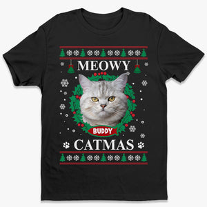Photo personnalisée Feliz Navidog - T-shirt, sweat à capuche et sweat-shirt unisexe personnalisé pour chien et chat - Cadeau de Noël pour propriétaires et amoureux des animaux