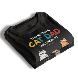 Ce papa chat génial appartient à - T-shirt unisexe personnalisé, sweat à capuche, sweat-shirt - Fête des pères, cadeau pour les propriétaires d'animaux, amoureux des animaux