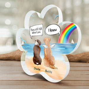 Laissez des empreintes de pattes dans notre cœur - Plaque commémorative personnalisée en acrylique en forme de patte - Cadeau de condoléances, cadeau pour propriétaires d'animaux et amoureux des animaux
