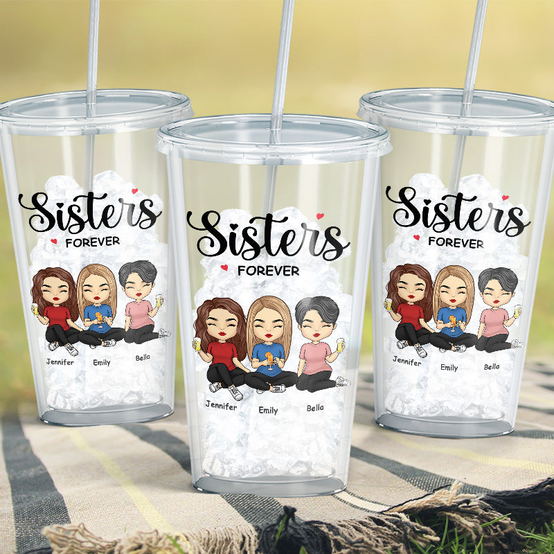 We're Soul Sisters - Bestie Personalized Custom Clear Acrylic Tumbler - Gift For Best Friends, BFF, Sisters