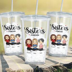 We're Soul Sisters - Bestie Personalized Custom Clear Acrylic Tumbler - Gift For Best Friends, BFF, Sisters
