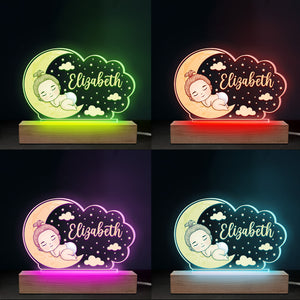 Dors bien bébé - Lampe LED 3D personnalisée en forme de cœur pour la famille - Cadeau pour la fête des mères, la baby shower ou la première maman