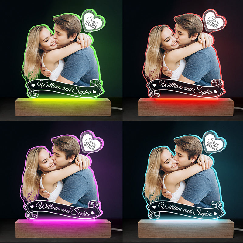 Photo personnalisée « Je t'aime toujours » – Couple personnalisé avec lumière LED 3D en forme personnalisée – Téléchargez une photo cadeau pour mari et femme, anniversaire